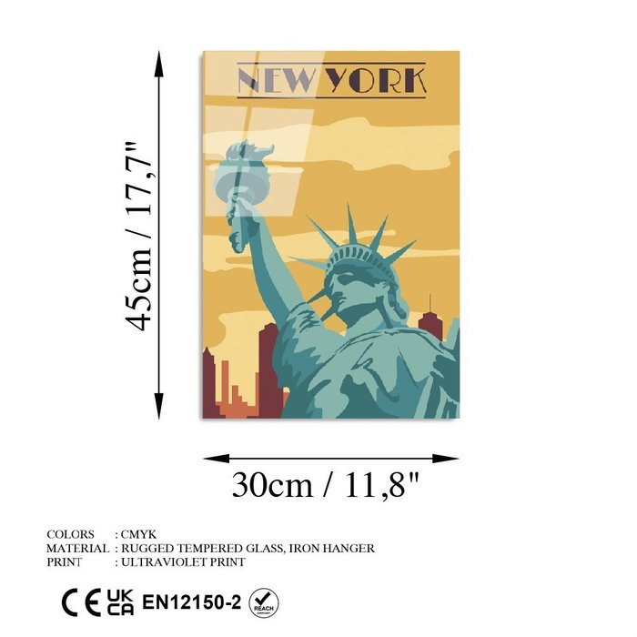 Wallity Cuadro decorativo de vidrio templado UV-1027 30 x 45 cm
